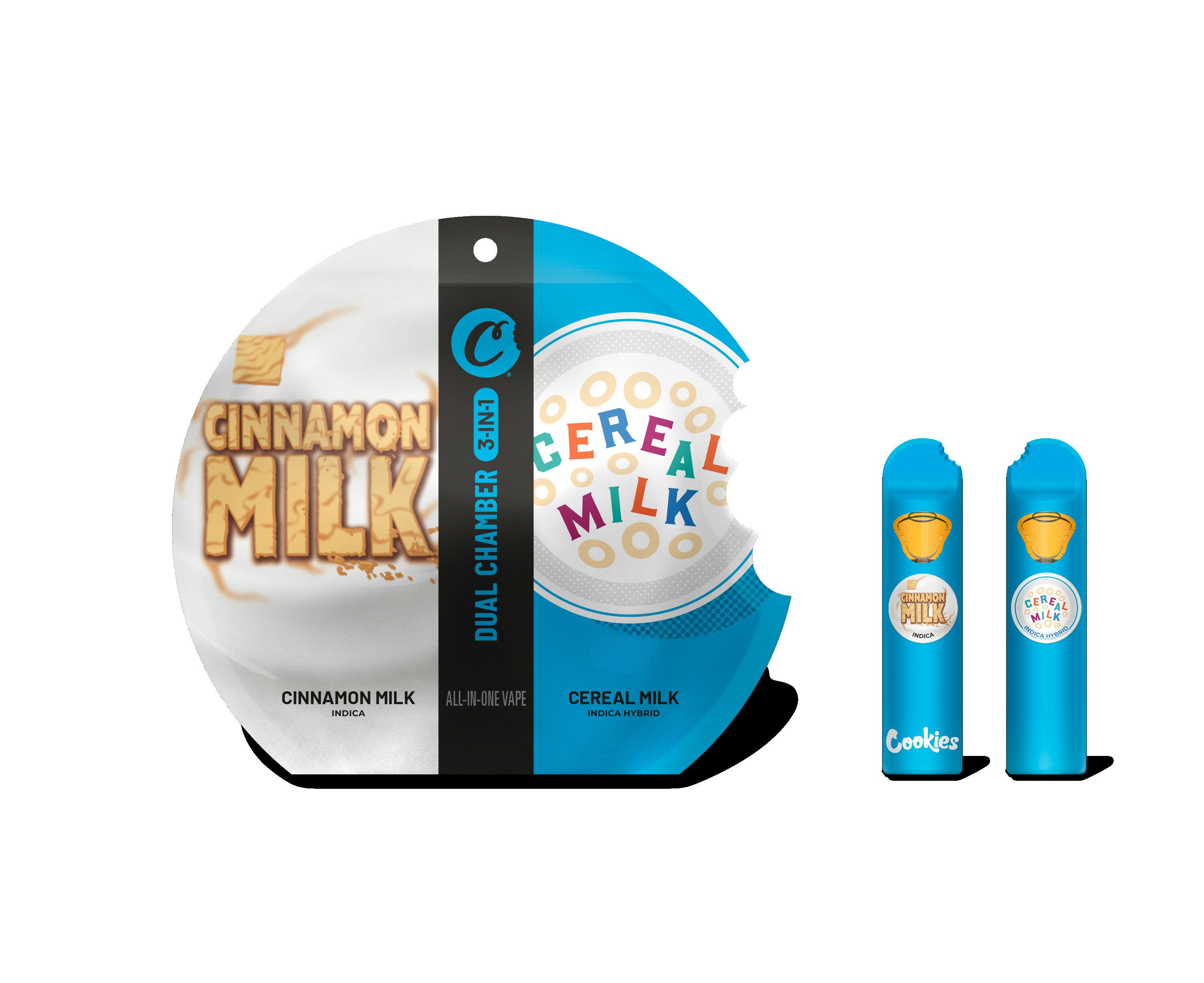 Cookies: Dual Chamber Vape | Cereal Milk x Cinnamon Milk | All-In-One