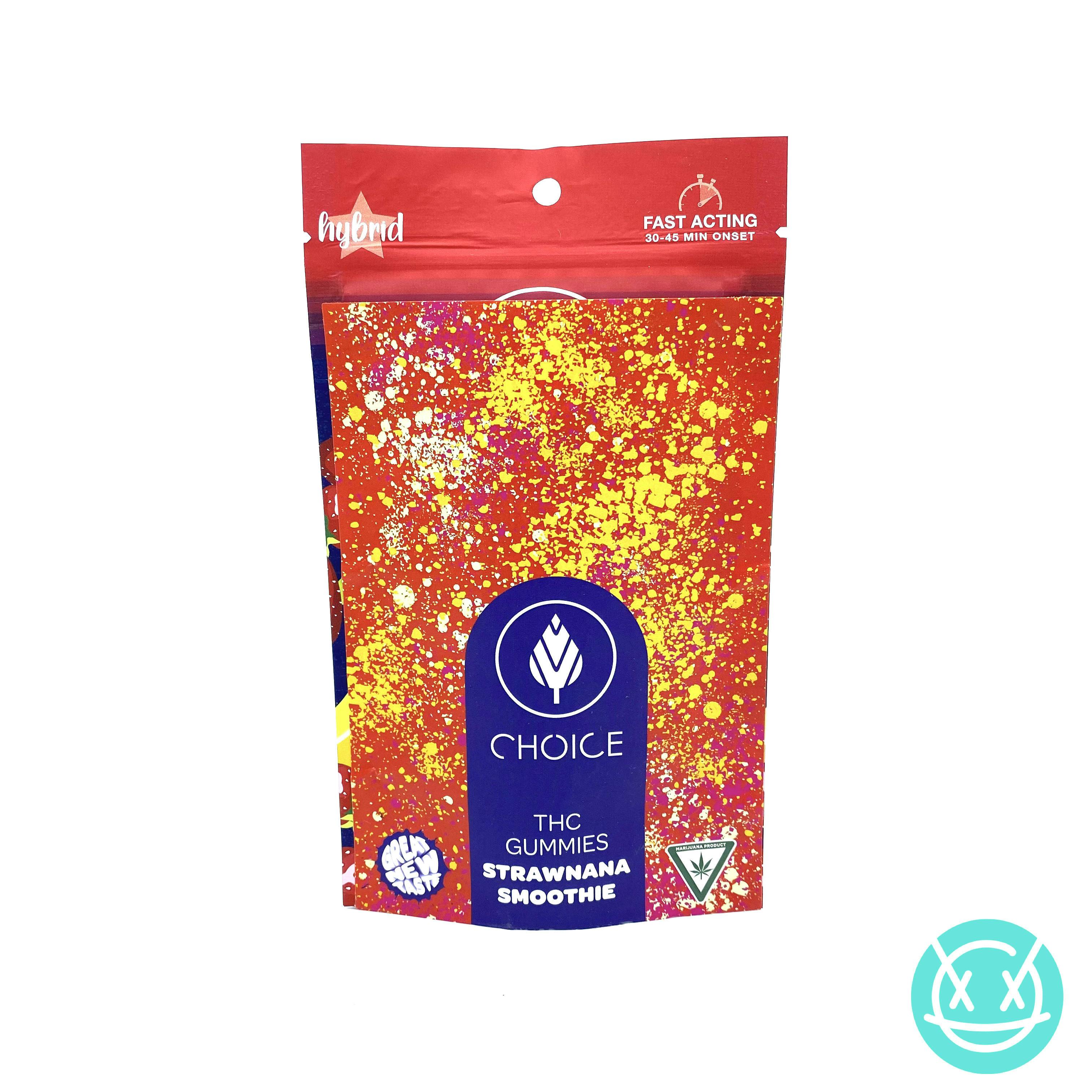 Choice Chews 200mg Hybrid Gummies - Strawnana Smoothie