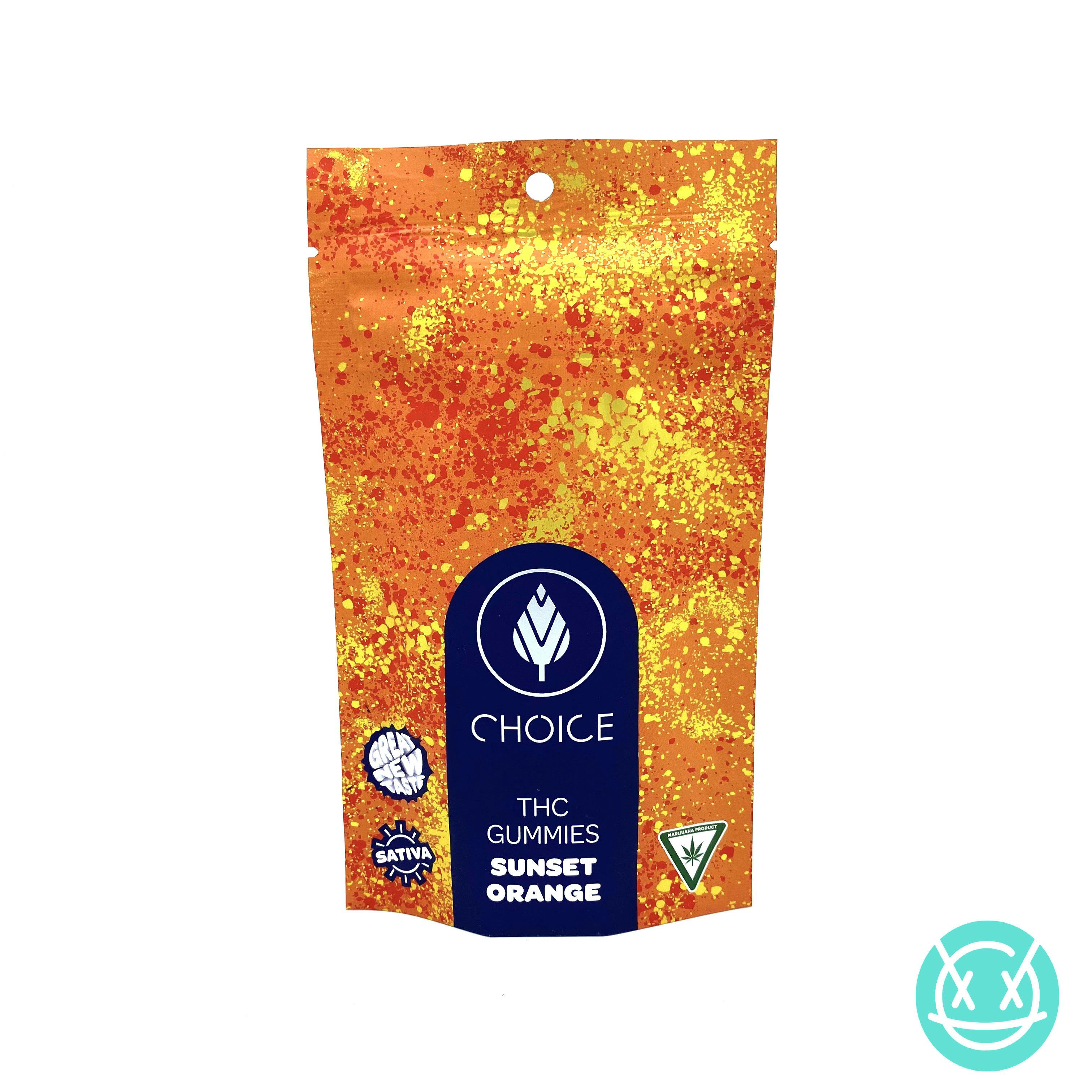 Choice Chews 200mg Sativa Gummies - Sunset Orange