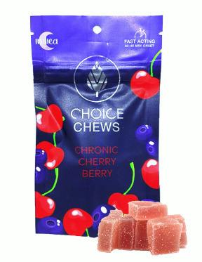 Choice Chews 200mg Indica Gummies - Chronic Cherry Berry