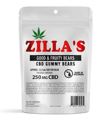 Zilla's 250mg Gummy Bears - Good & Fruity