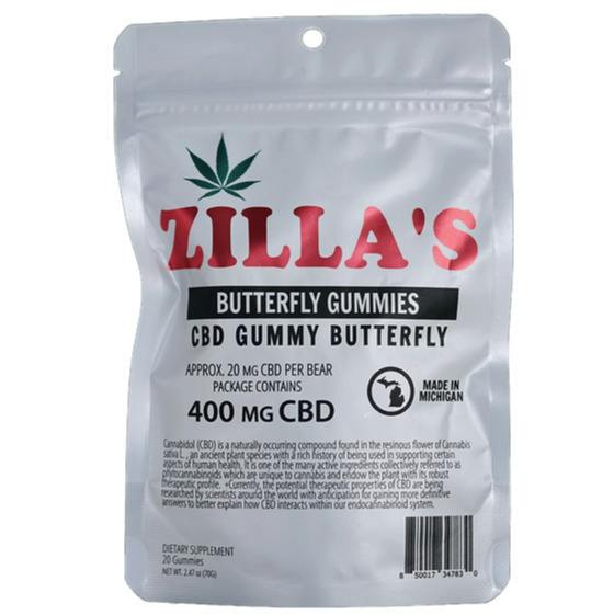 Zilla's 400mg Gummy Butterflies - High Dose CBD