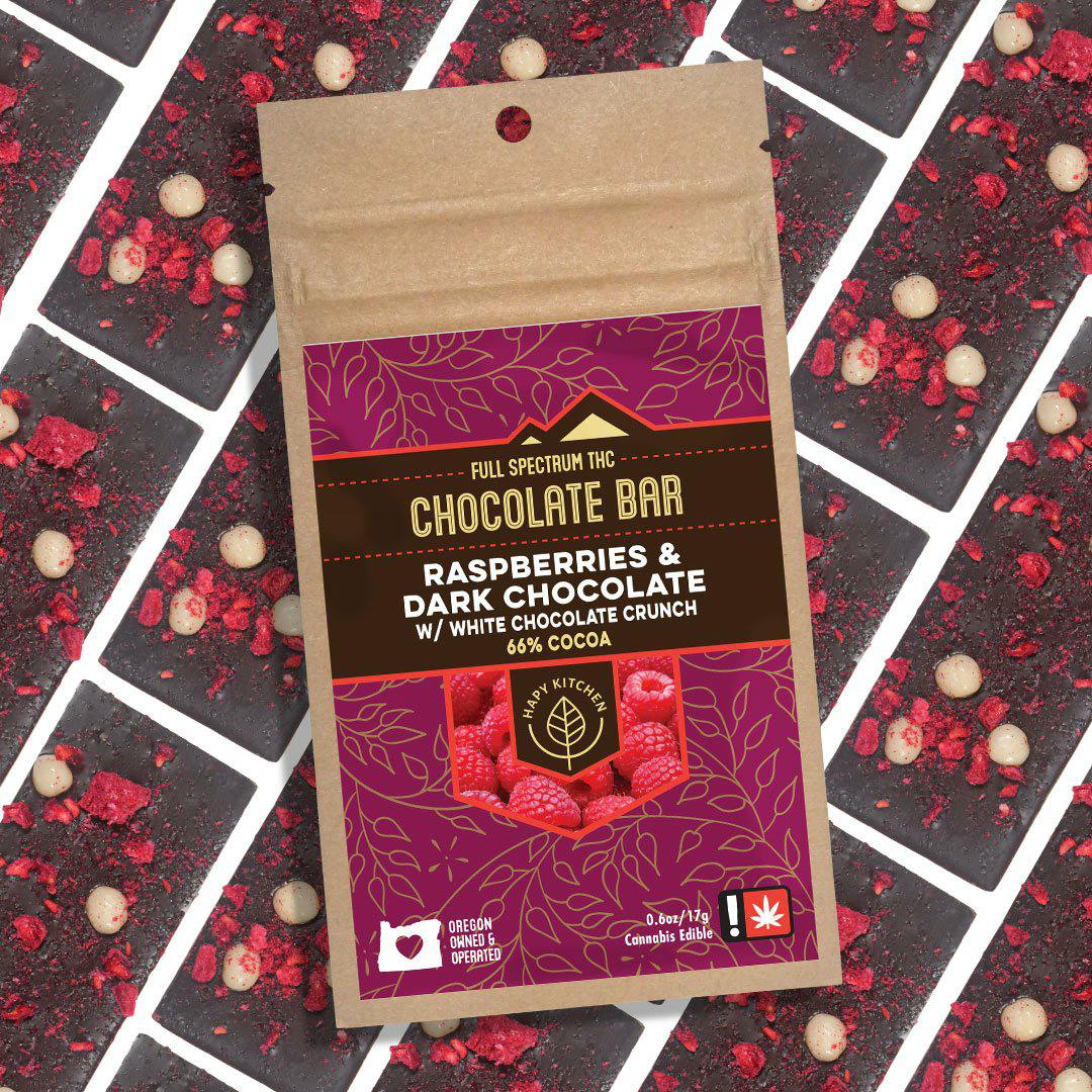 Hapy Kitchen Chocolate Bar: Raspberries & Dark W/ White Crunch