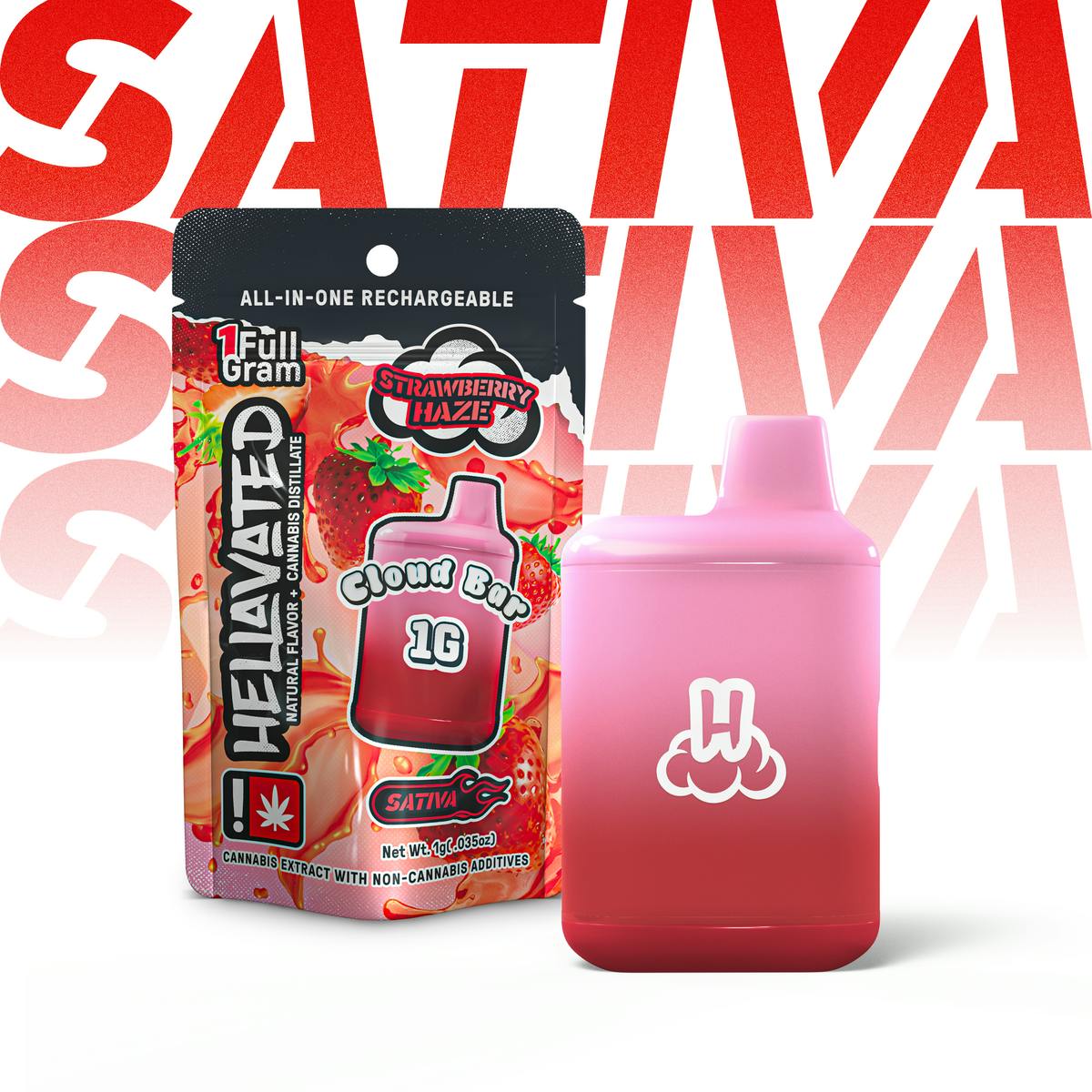 Hellavated Profilez Cloud Bar | Strawberry Haze 1g