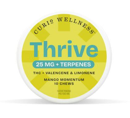 Curio Wellness: Thrive | Chews | Mango Momentum | 25mg | 10pk at Greenlight Dispensary Hayti