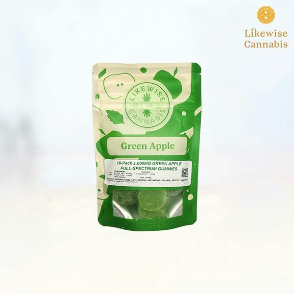 10-PACK 1000MG GREEN APPLE GUMMIES - LIKEWISE
