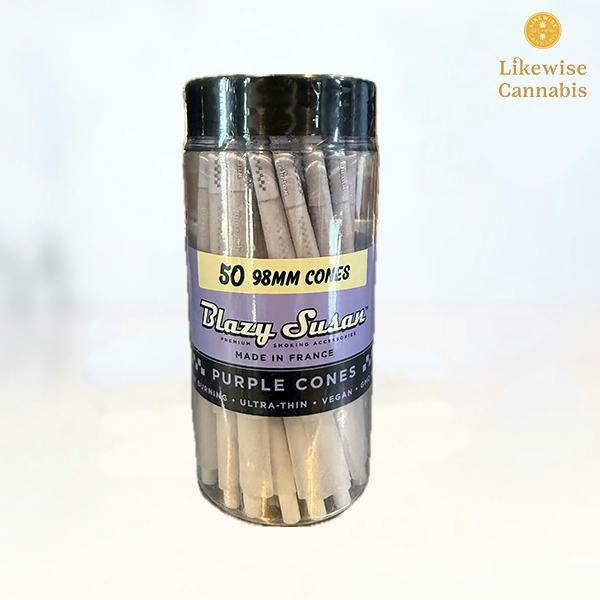 50-PACK PURPLE 98MM SLOW BURNING CONES - BLAZY SUSAN