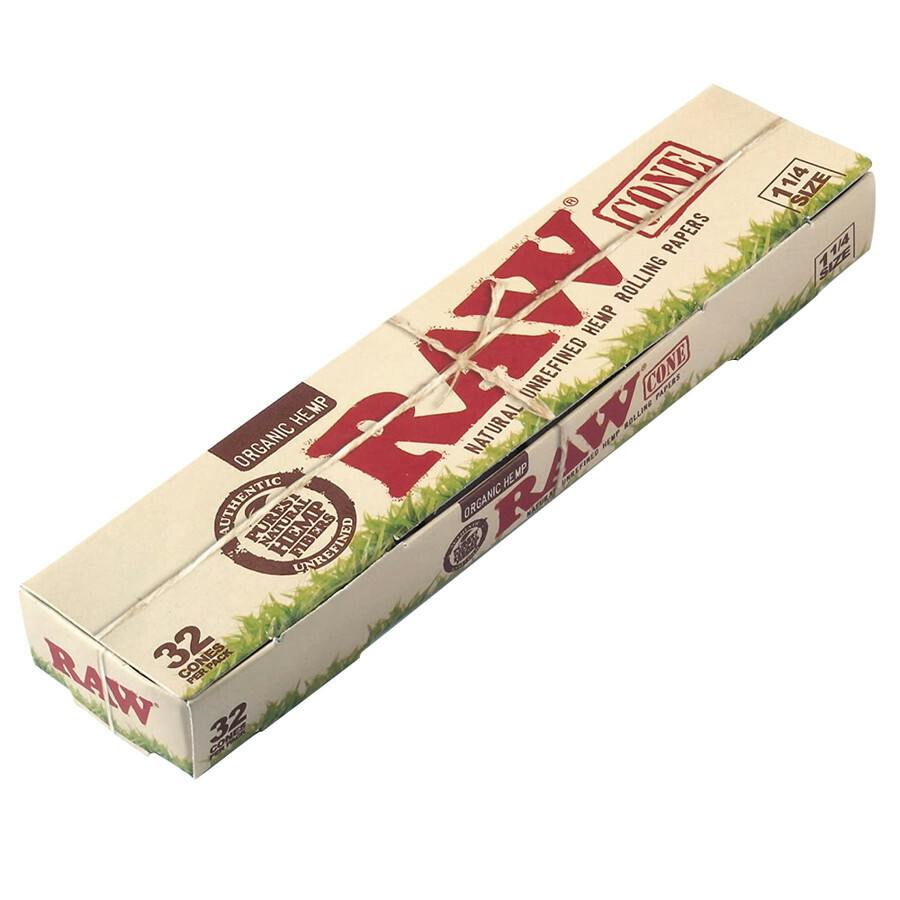 Raw Pre Rolled Organic Cones 1 1/4 (32 Cones Per Pack)