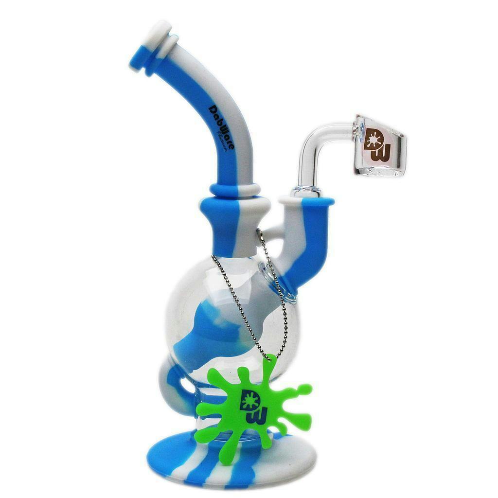 Dabware DAB RIG Silicone Platinum Global Incycler Rig Blue/White