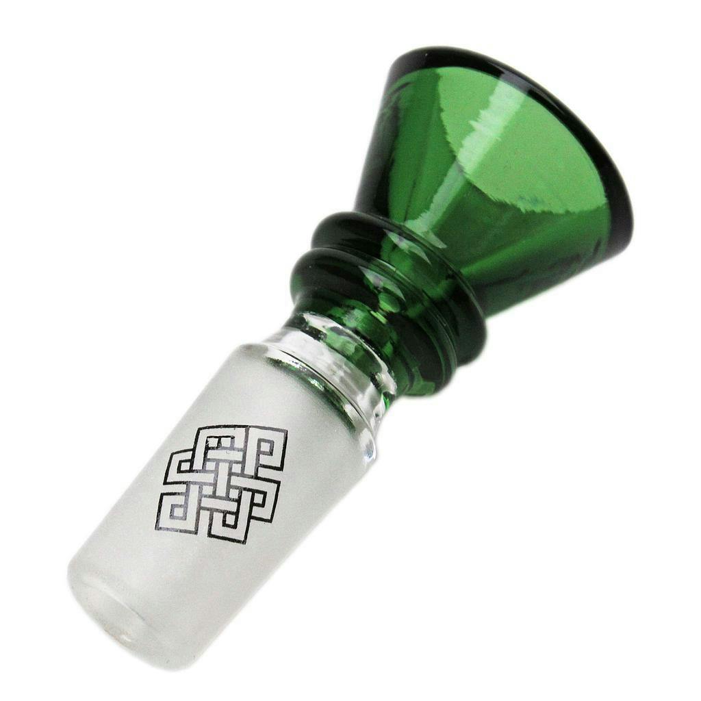 Glass Bowl Karma 14mm Ribbed Cone GREEN