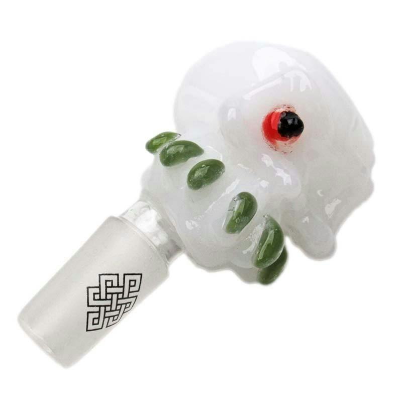 Glass Bowl Karma 14mm Skull WHITE