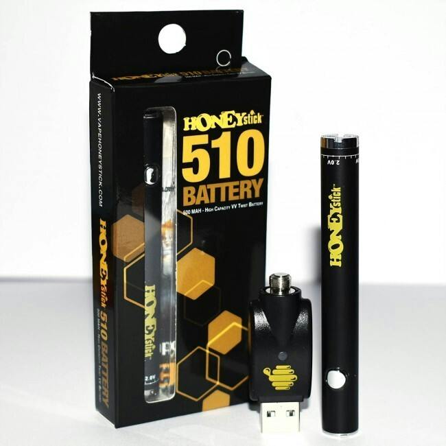 HoneyStick - 510 Twist - 500mAh Variable Voltage Battery - Black