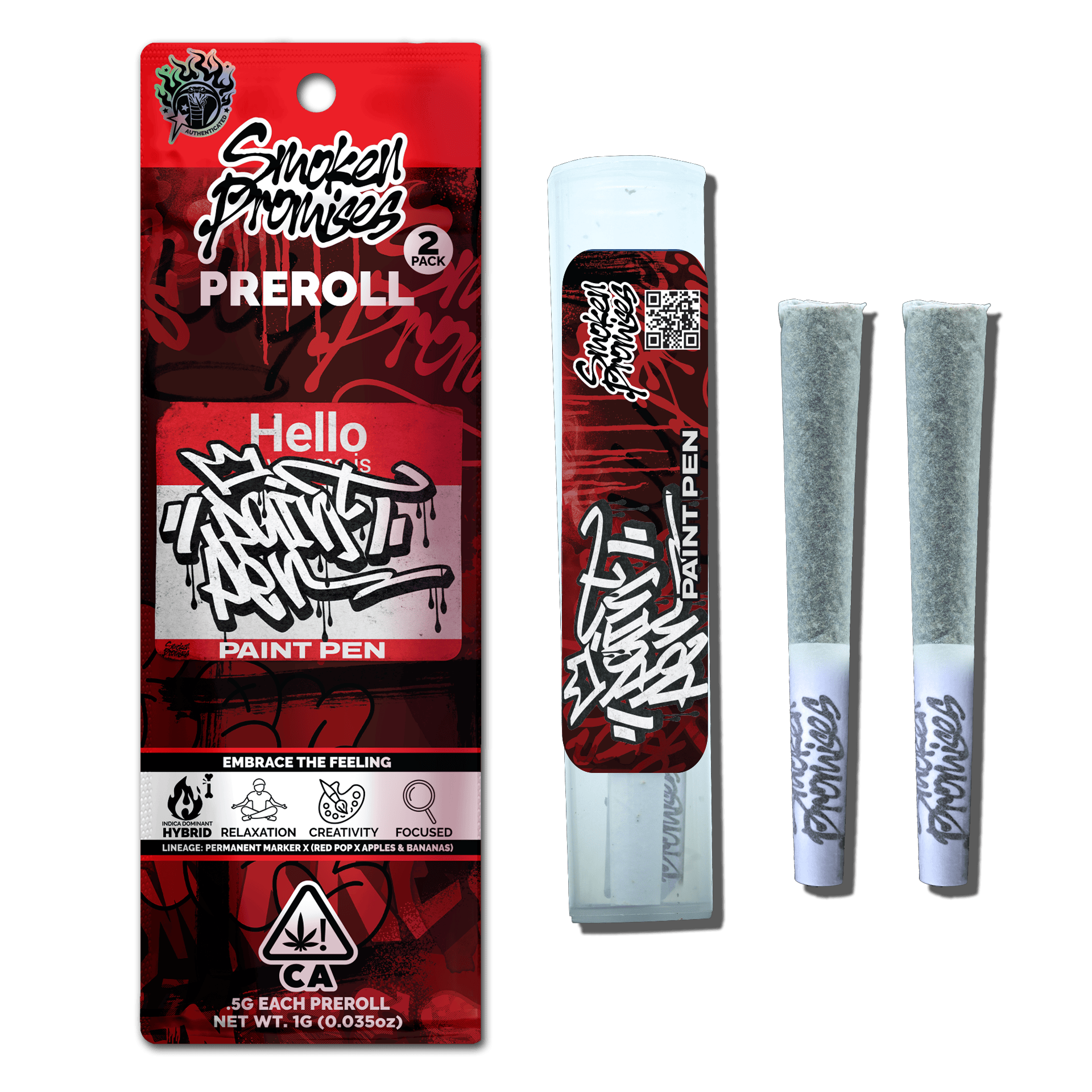 SMOKEN PROMISES - INDOOR PREROLL MULTIPACK - PAINT PEN - 1G