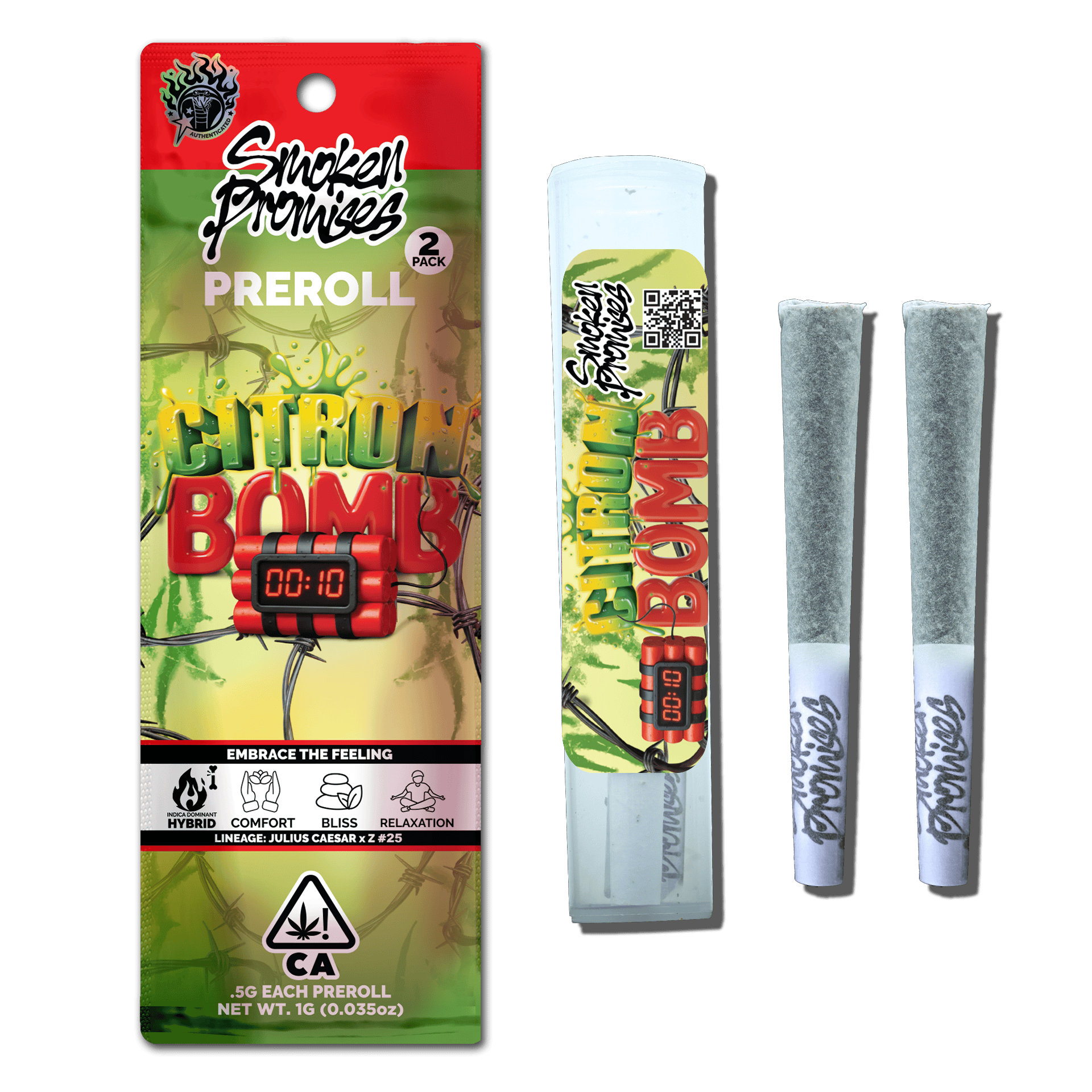 SMOKEN PROMISES - INDOOR PREROLL MULTIPACK - CITRON BOMB - 1G