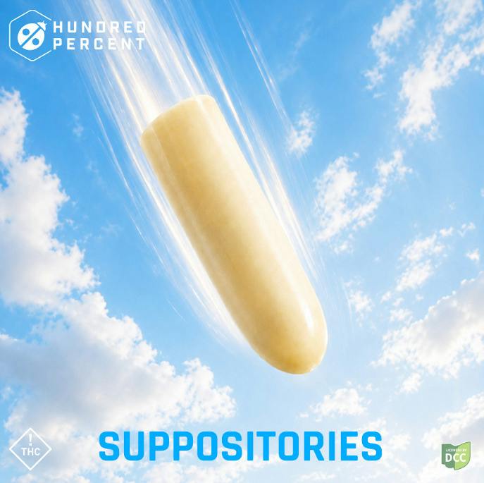 Hundred Percent Labs | 4THC:1CBD:CBG:CBN Suppositories | 110mg [5-pack]