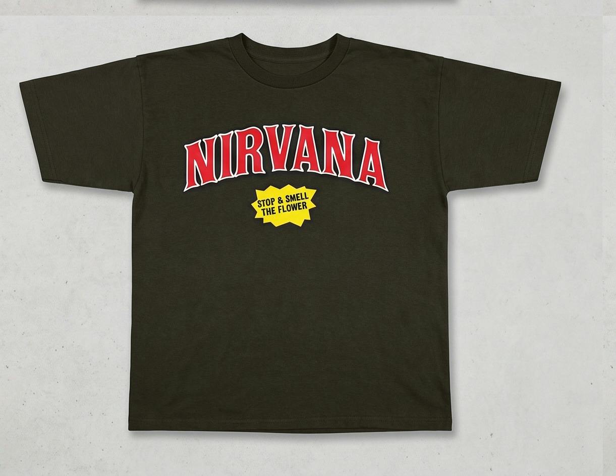 Nirvana Tee | Gray with Red Letters | XXL