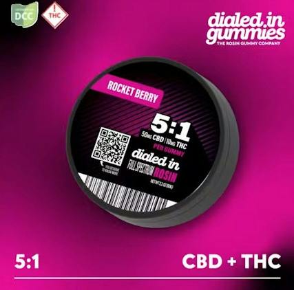 Dialed In | Rocket Berry | 5:1 CBD:THC | 100mg 10pk