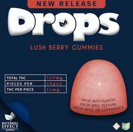 Butterfly Effect | Berry Gummie Drops | 100mg 10pk
