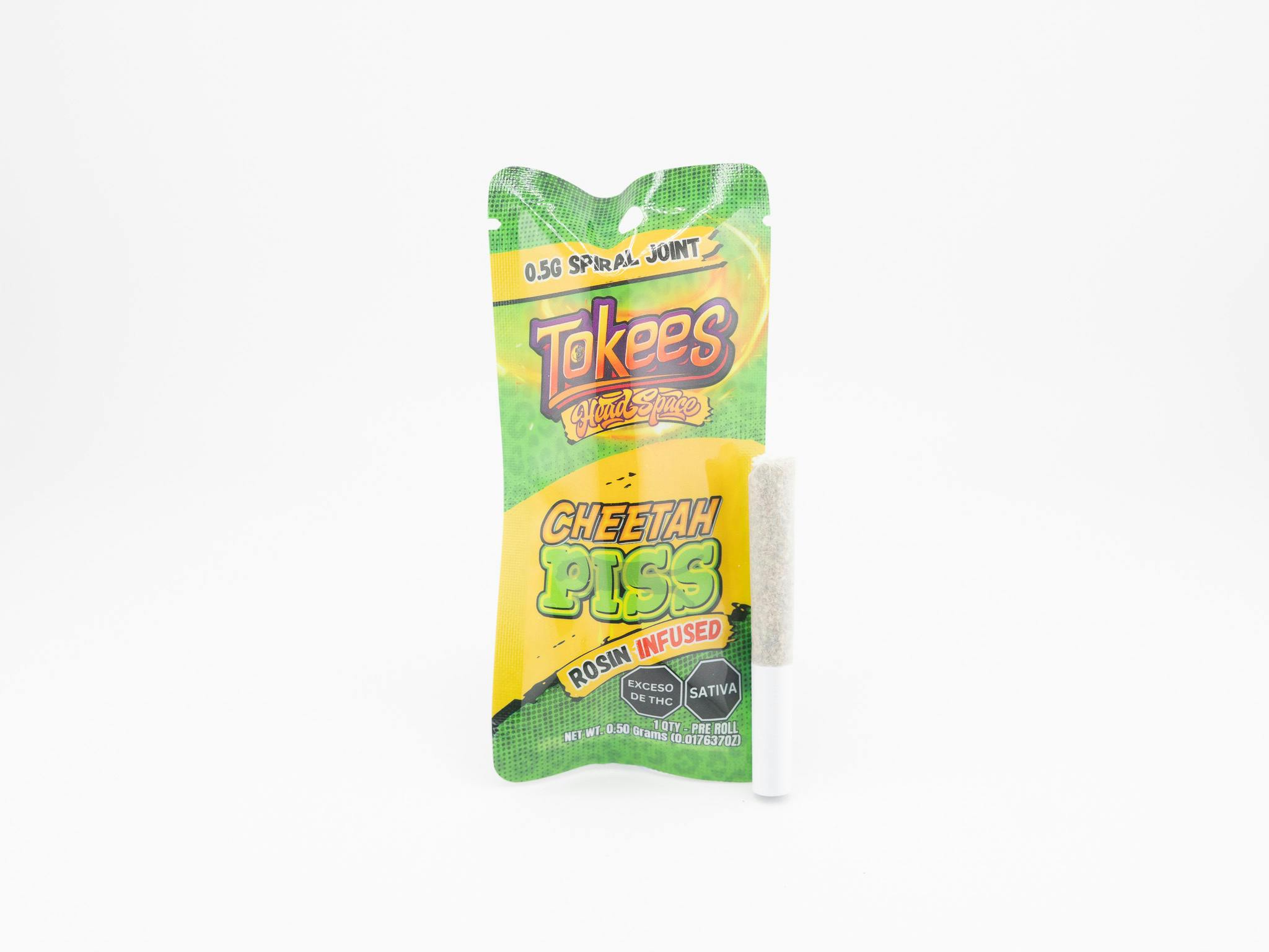 Headspace Tokees Cheetah Piss (S) 0.5g Rosin Infused Spiral Joint