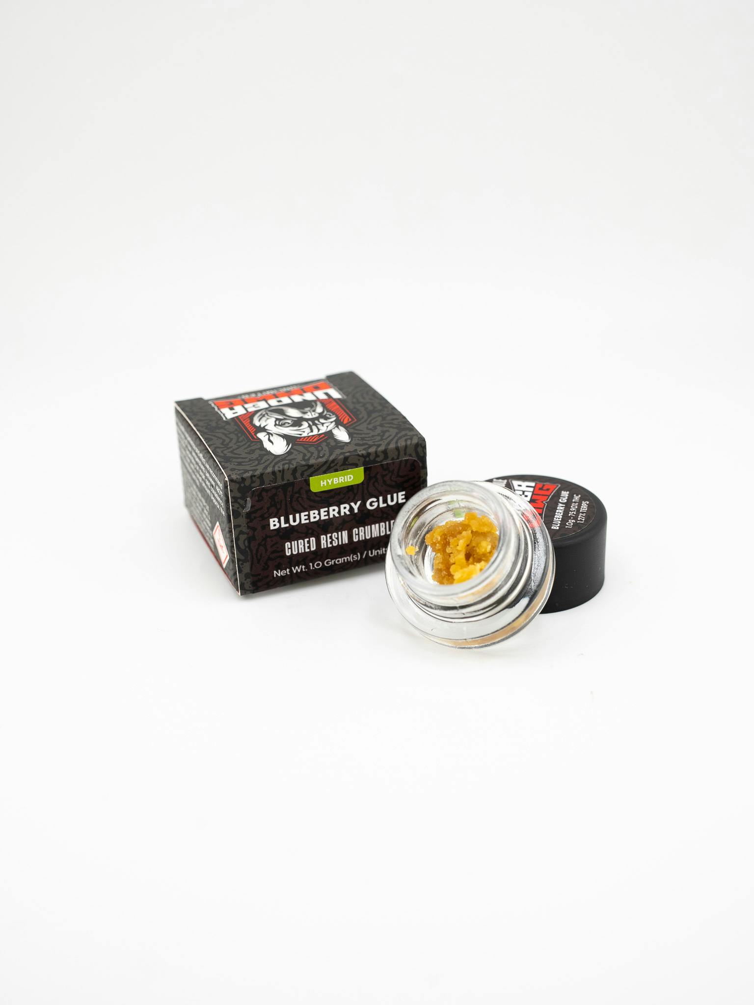 Under Dawg Blueberry Glue (H) 1g Cured Resin Crumble