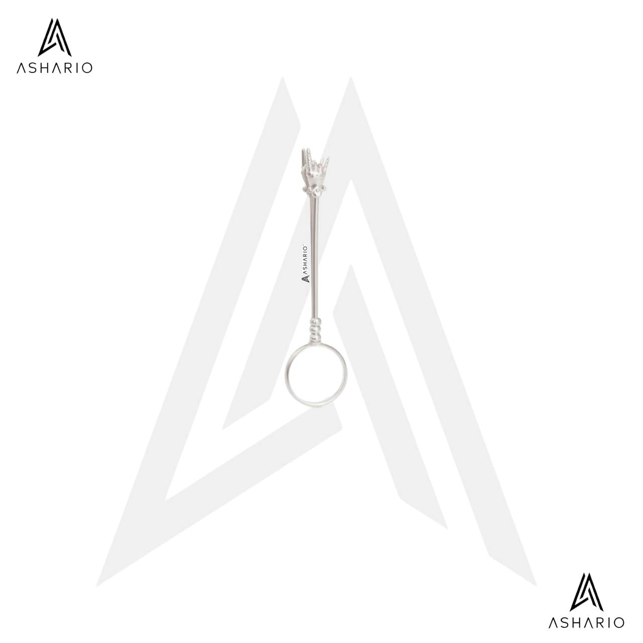 ASHARIO Pre-Roll Ring Holder - RockStar - Silver