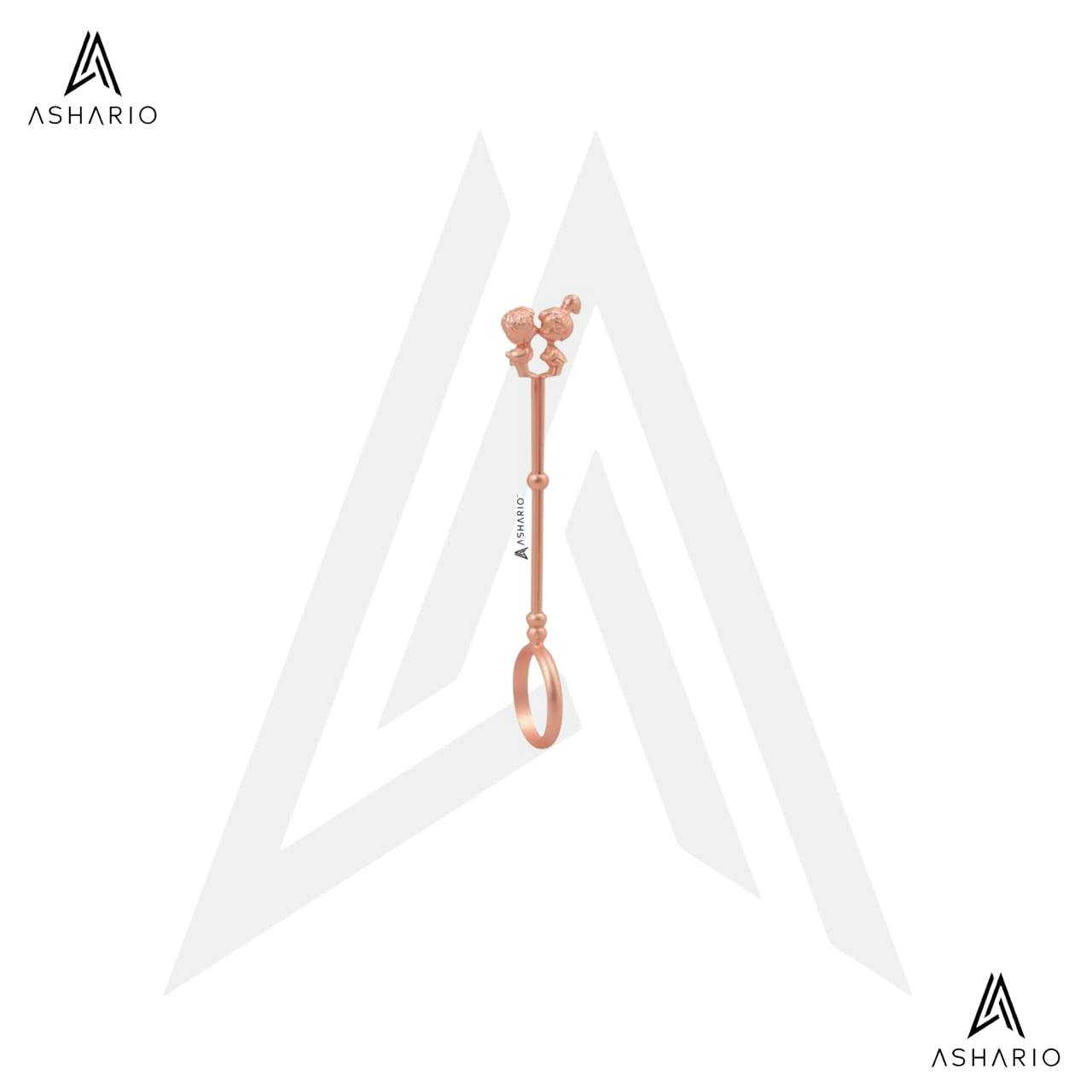 ASHARIO Pre-Roll Ring Holder - Kisses - Rose Gold