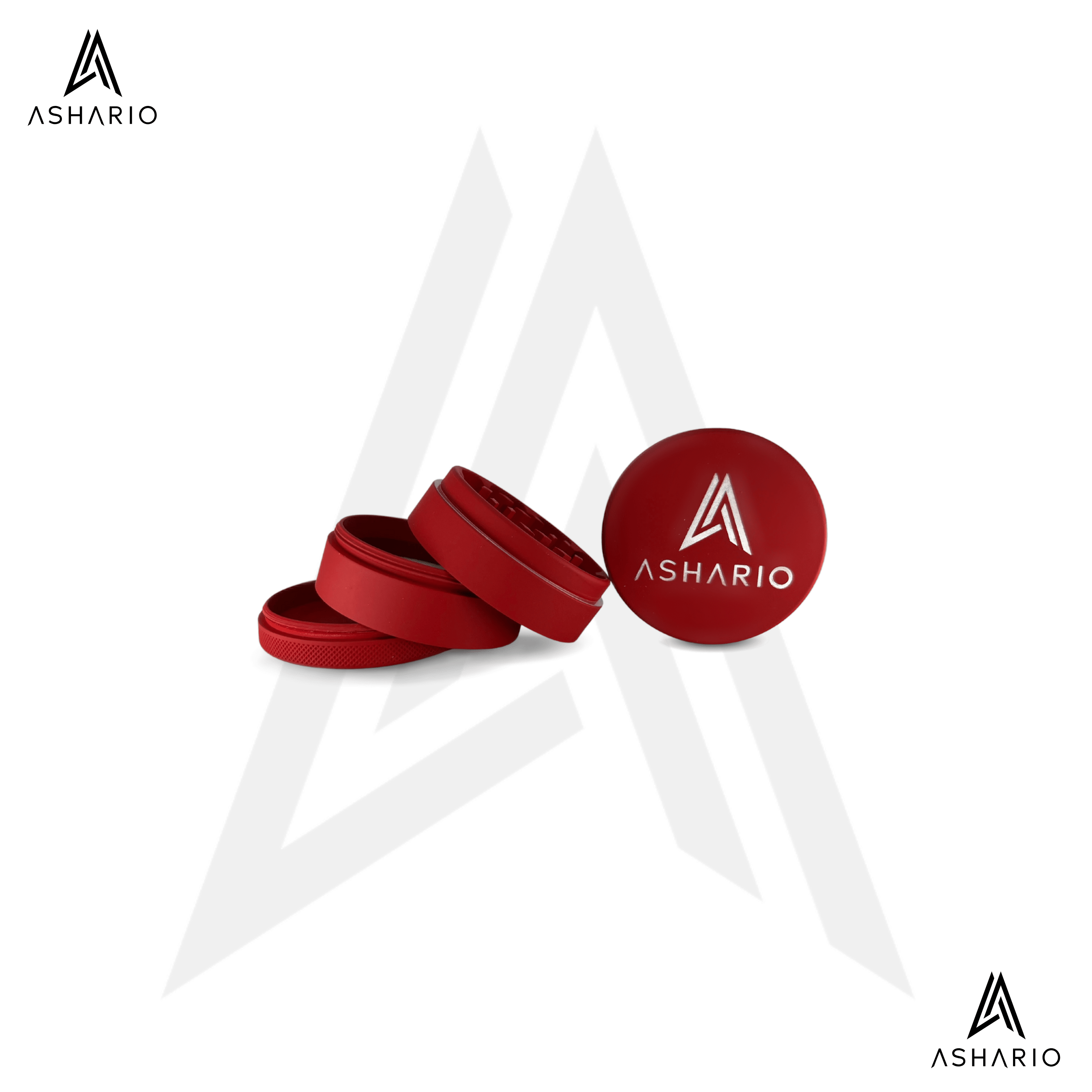 Ashario Matte Grinder Large 4pc - Red