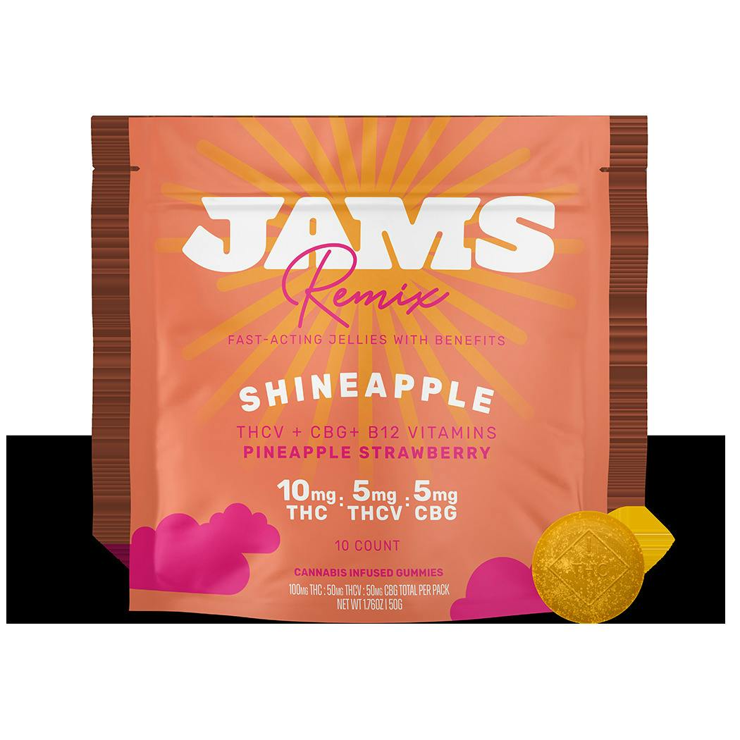 Remix Jellies Ratioed Shineapple Pineapple Strawberry Gummies 100mg (10-Pack | 10mg Each)