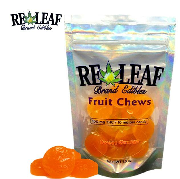Releaf Brands Fruit Chews - 100mg | Orange at Releaf 85624