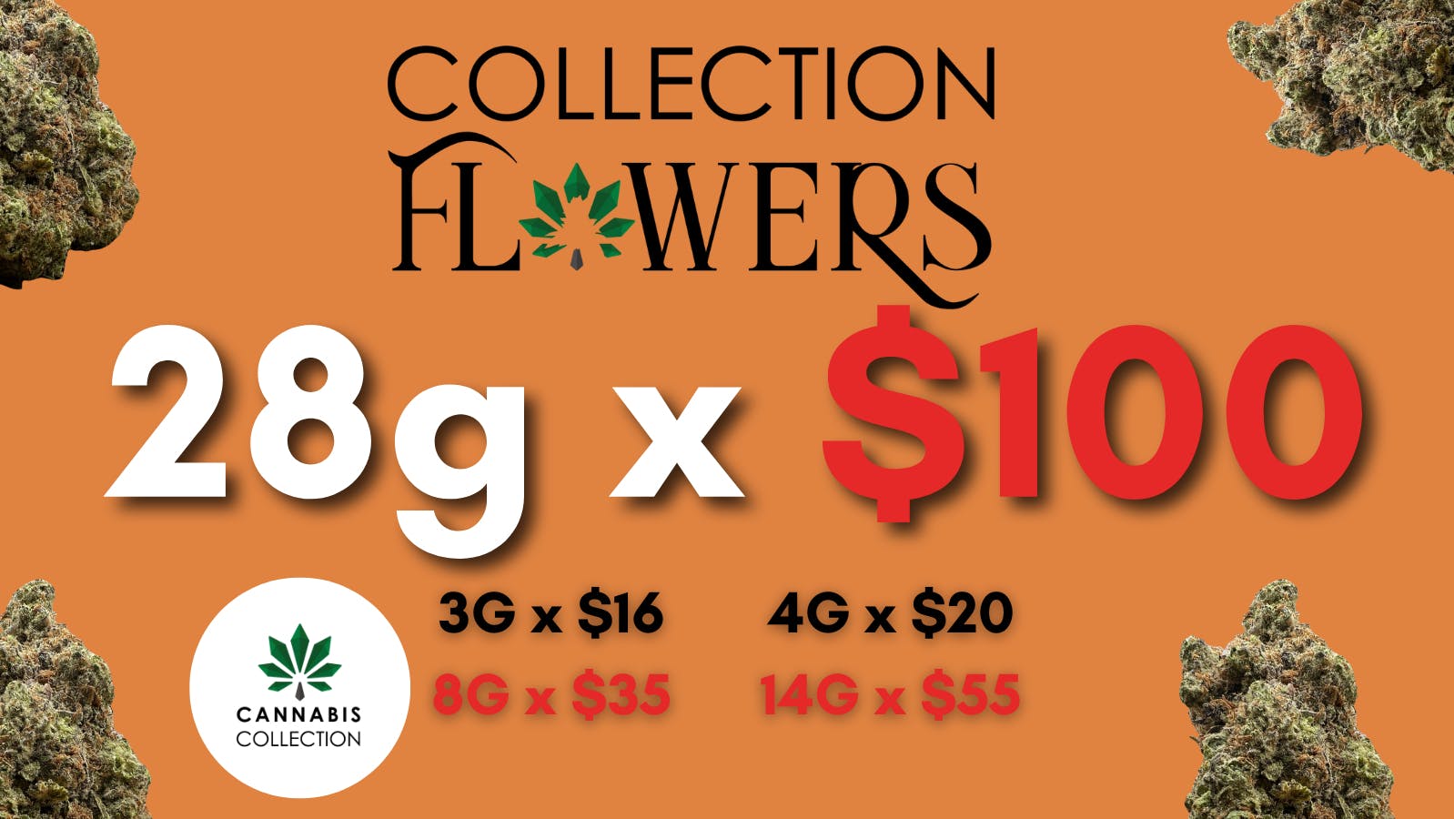 Collection Flowers 28g x 100! at Gräs Cannabis Collection Weedmaps