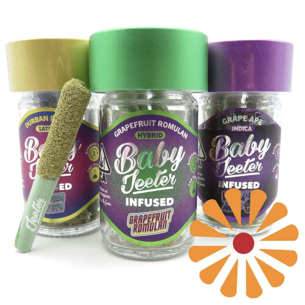 Jeeter Infused 5 Pk Prerolls Durban Poison 2.5g (Sativa)