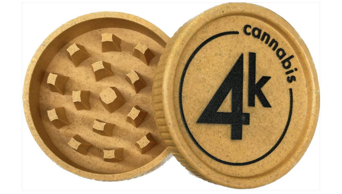 4K Cannabis | 2 Piece Biodegradable Grinder | ORANGE