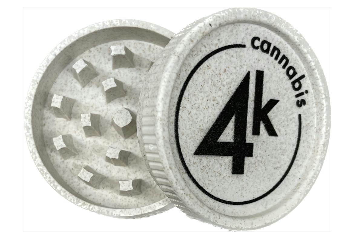 4K Cannabis | 2 Piece Biodegradable Grinder | WHITE