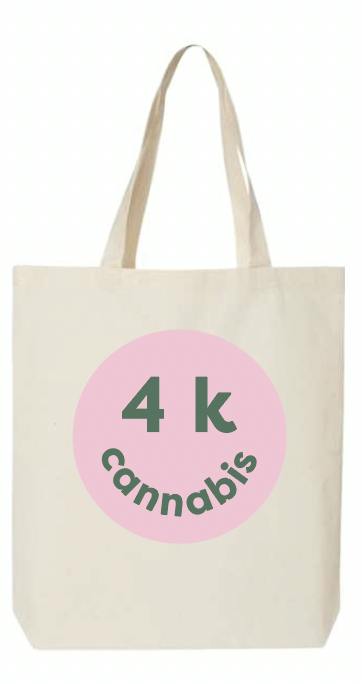 4K CANNABIS | Limited Edition | Tote Bag w/ Pink Badge