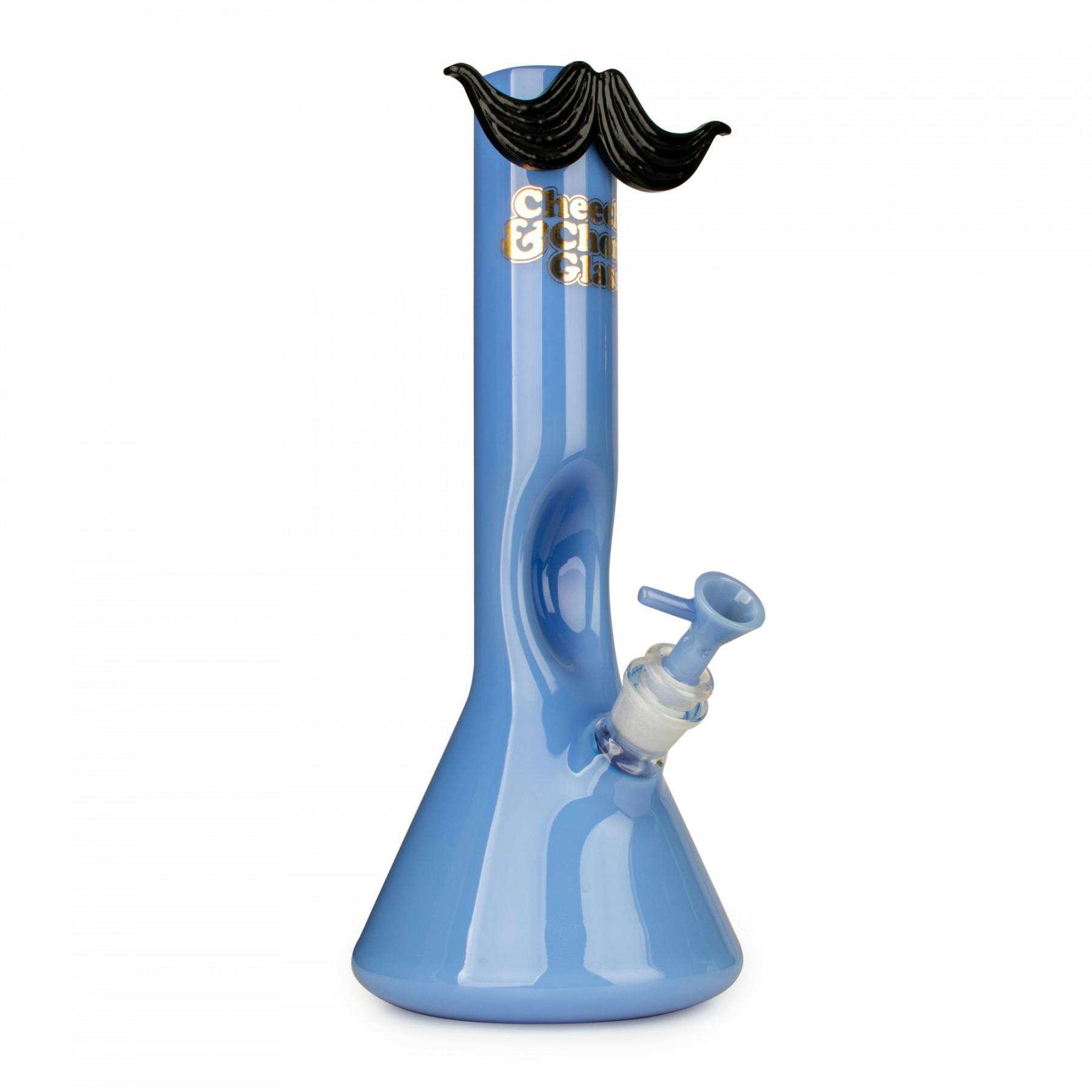 CHEECH & CHONG | 12" Moustache Ride Beaker Base Water Pipe | Periwinkle