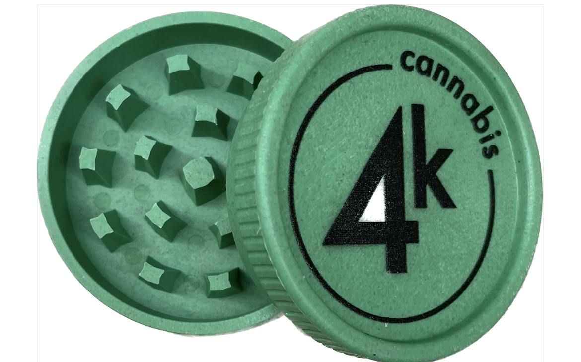 4K Cannabis | 2 Piece Biodegradable Grinder | GREEN