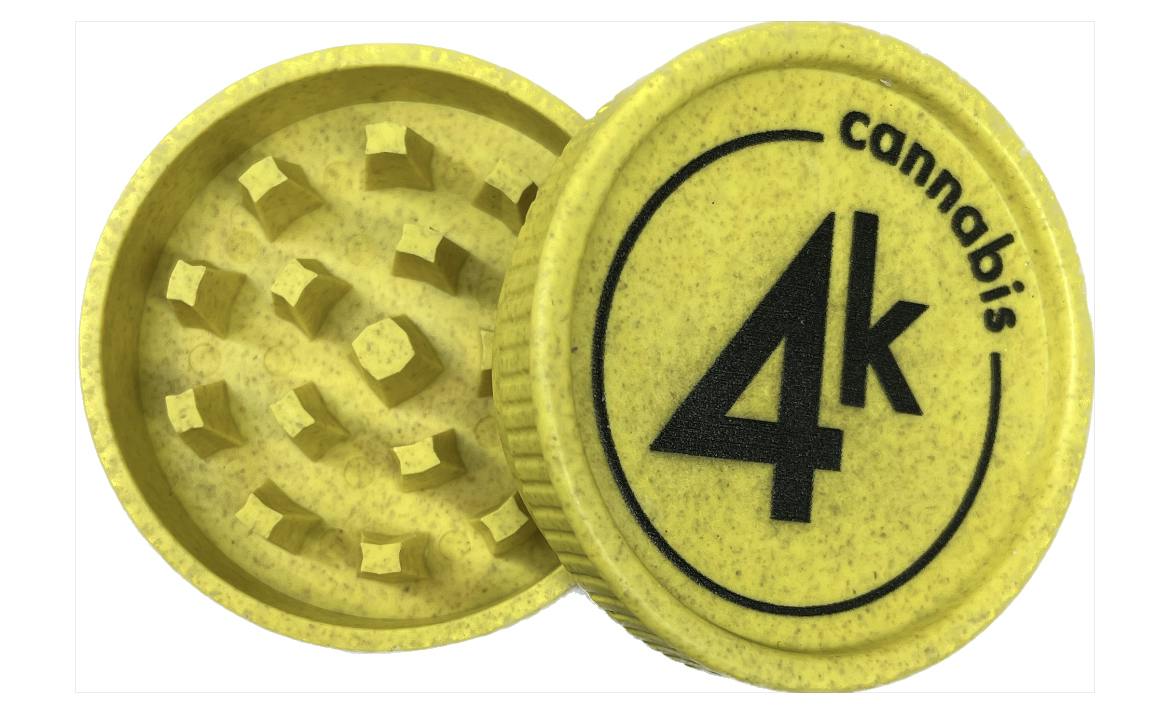 4K Cannabis | 2 Piece Biodegradable Grinder | YELLOW