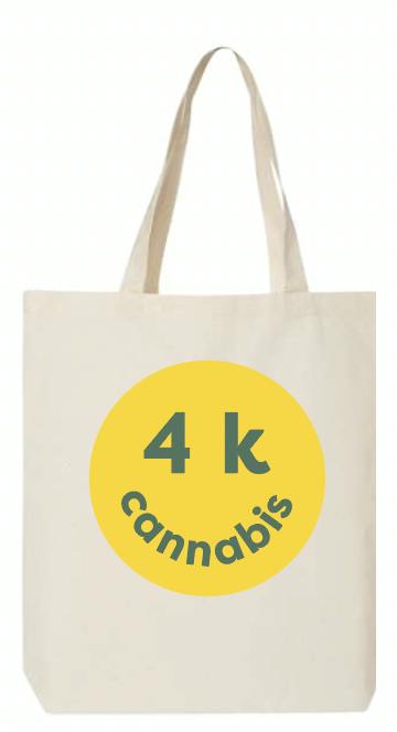 4K CANNABIS | Limited Edition | SMALL Tote Bag w/ Yellow Badge