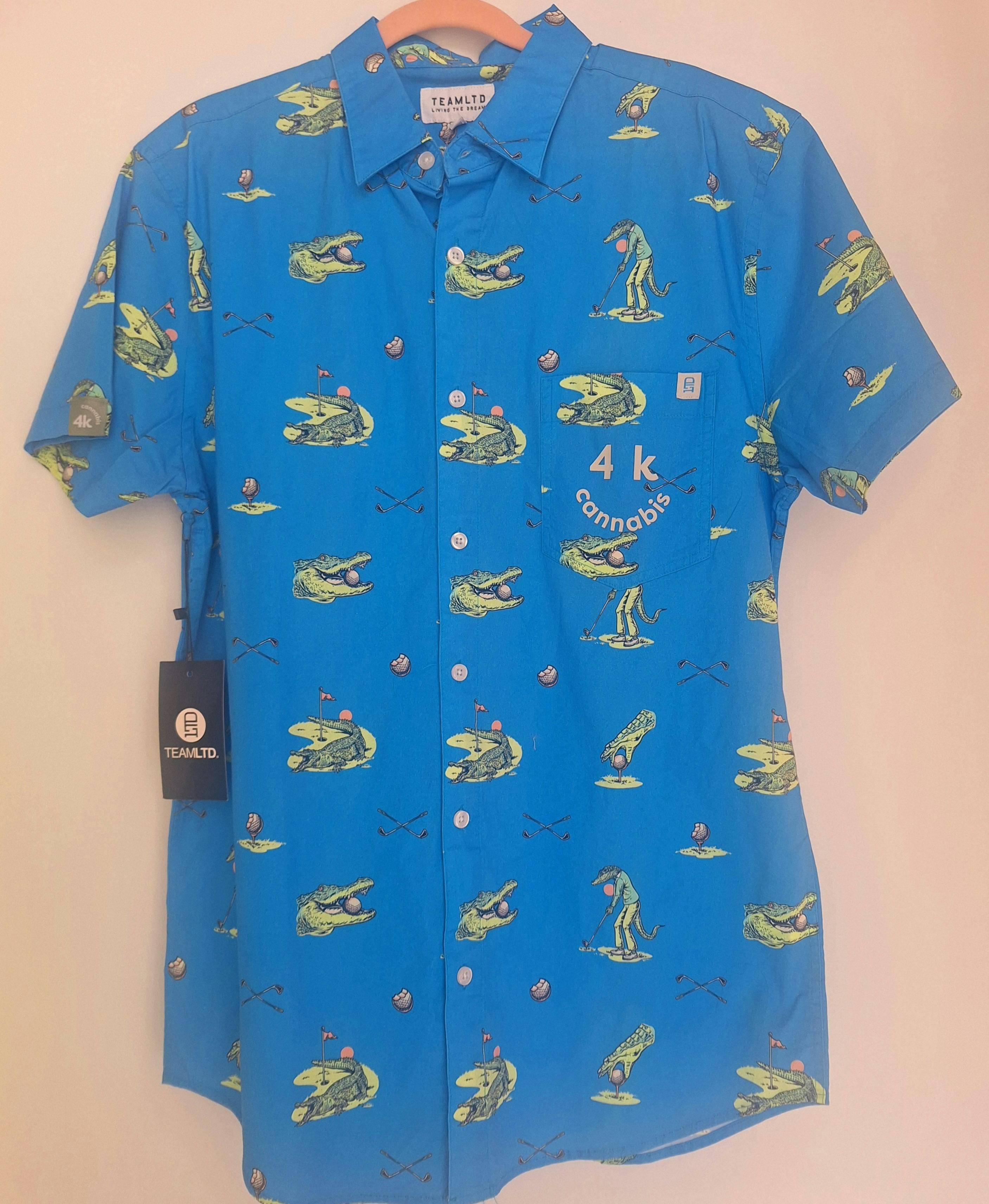 4K CANNABIS | Button Up Shirt | Gilmore Blue |M
