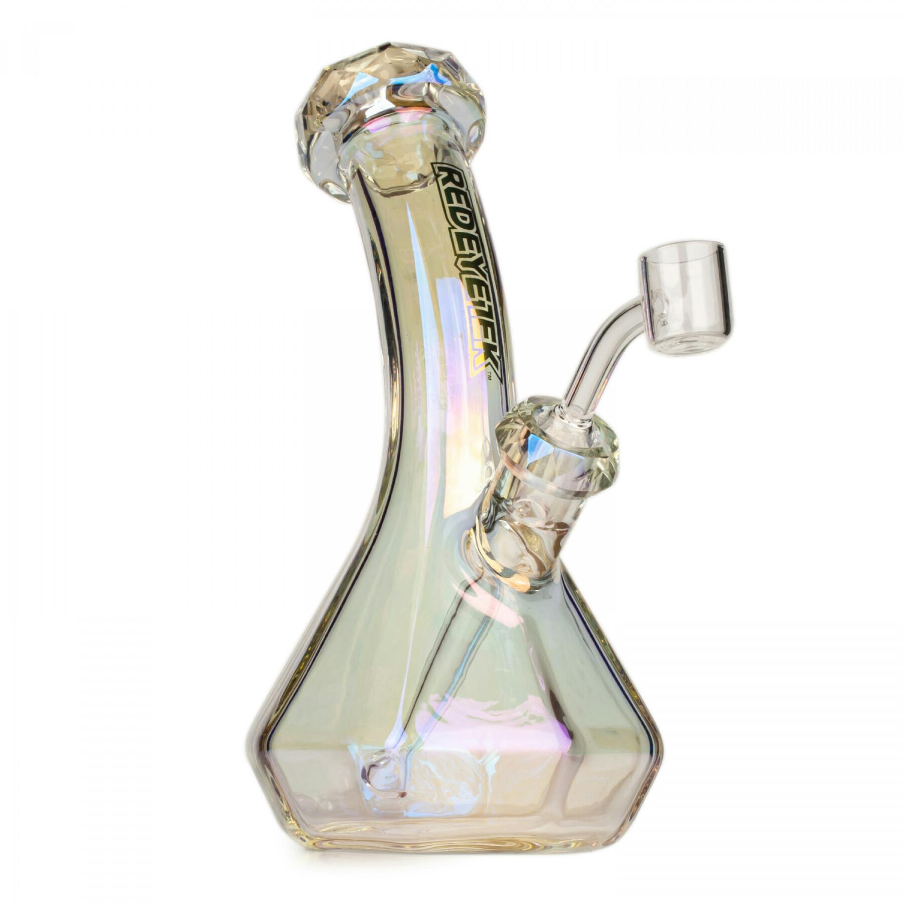 RED EYE | 8" Metallic Terminator Finish Carina Lean Back Beaker Base | Rainbow