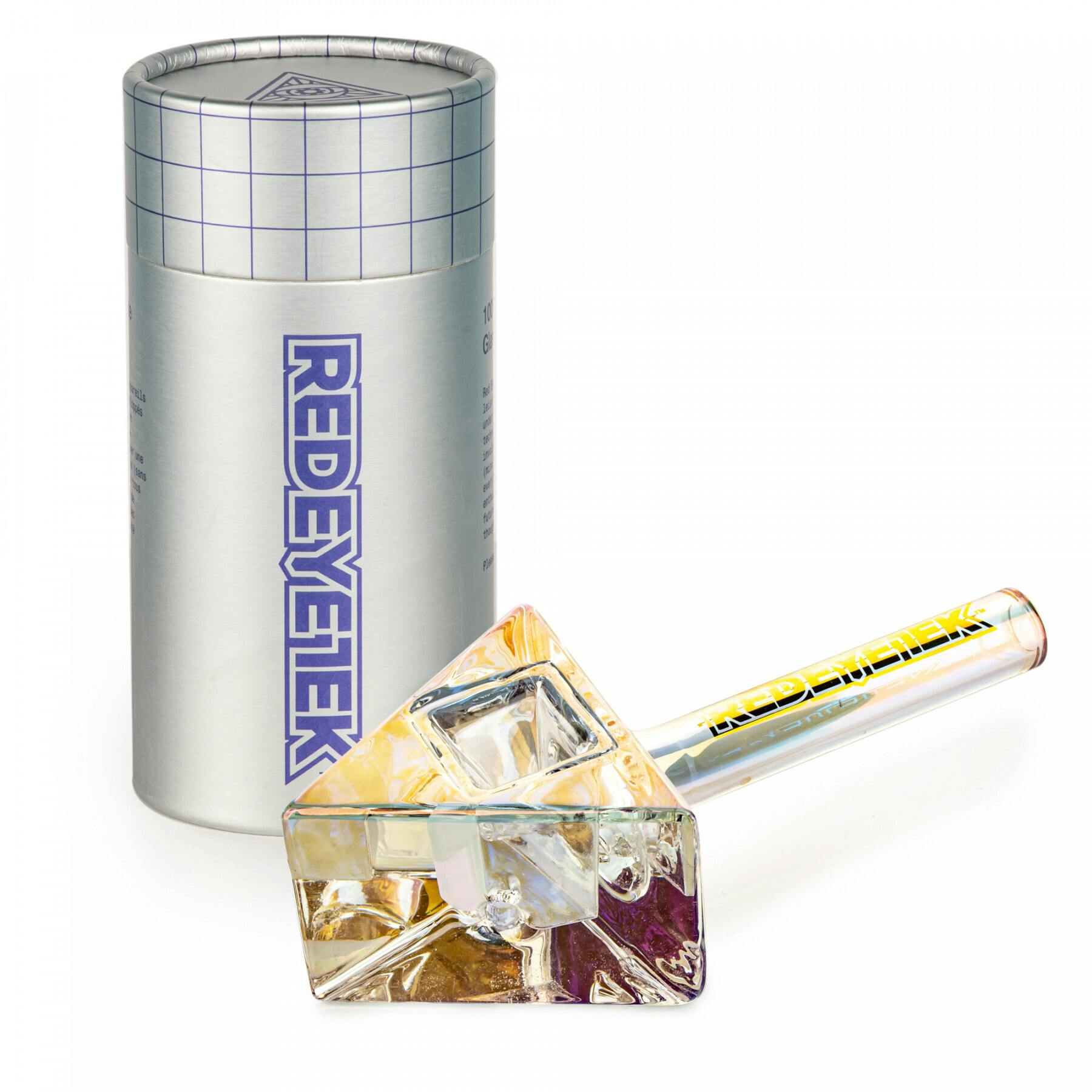RED EYE | 4.5" Metallic Terminator Finish Infinity Bowl Triangle Hand Pipe | Rainbow