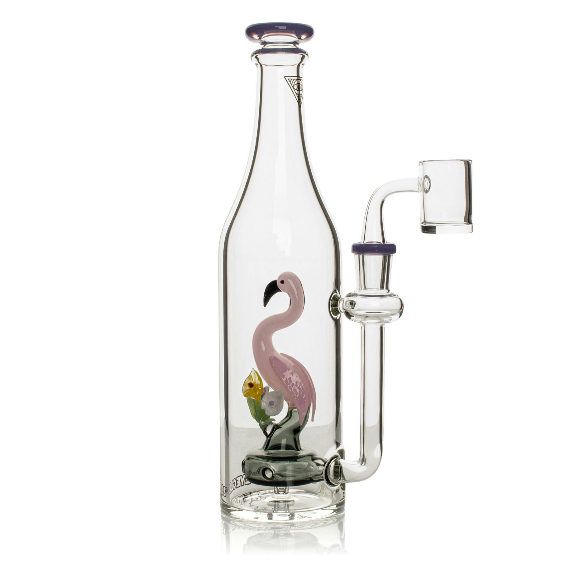 RED EYE | 9.5" Purple Slyme Flamingo Bottle Concentrate Rig