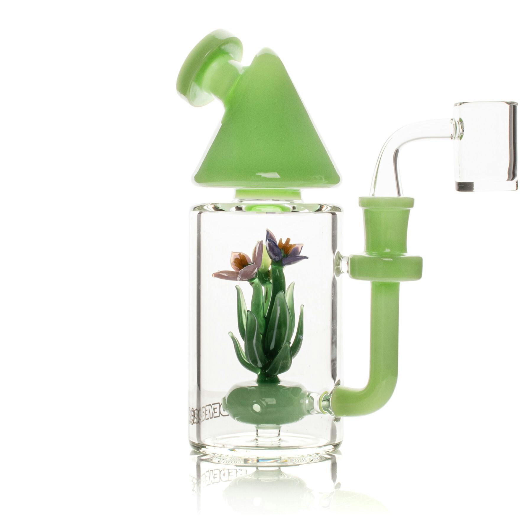 RED EYE | 7" Tall Green Slyme Terrarium Concentrate Rig W/5 Hole Perc