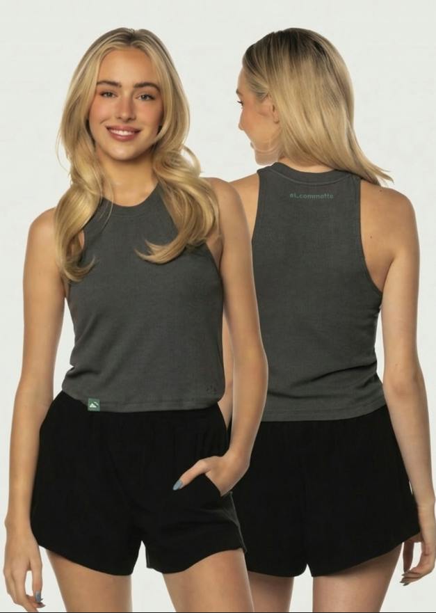 4k Cannabis | Ribbed Crop Tank | Grey | S