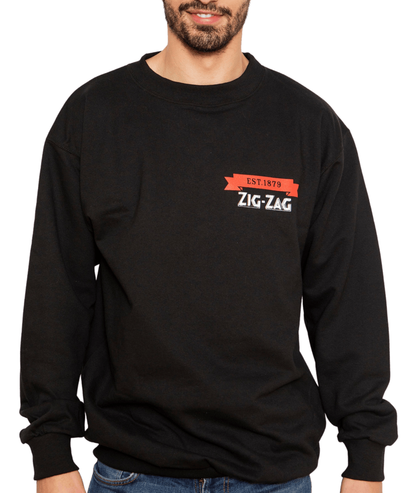 Zig-Zag | Crew Sweater | Black - Medium