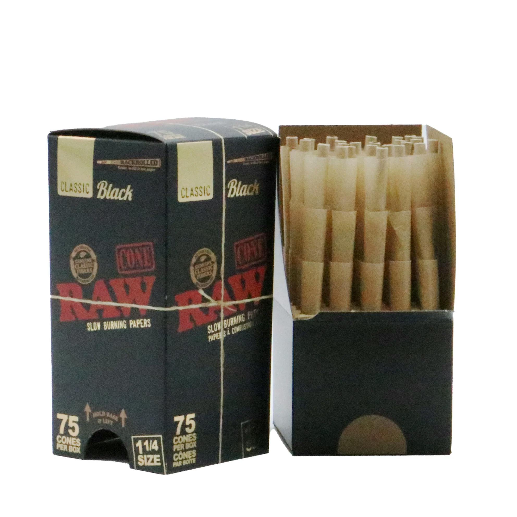 RAW | RAW BLACK BULK PRE-ROLLED CONES 1 1/4 | 75 Cones