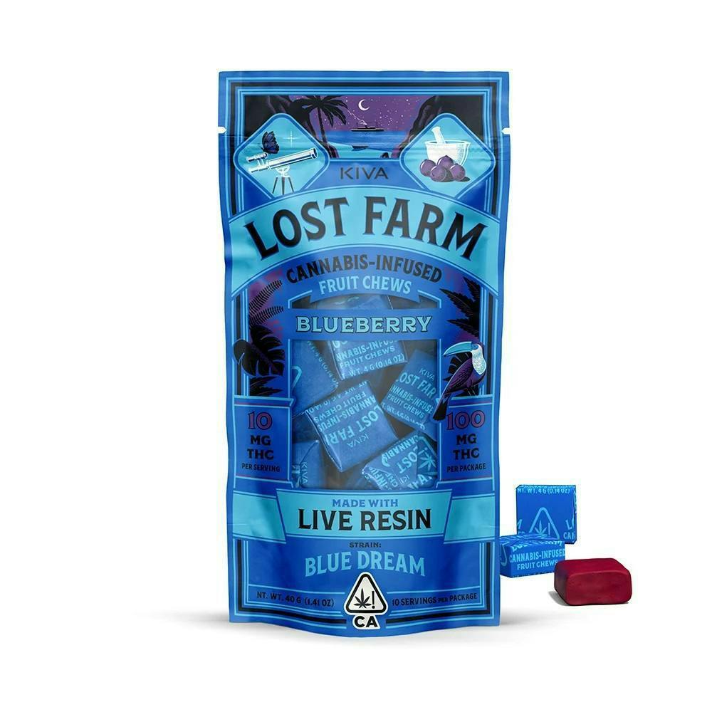Kiva Confections - Lost Farm: Fruit Chews Blueberry X Blue Dream . - Fruit Chews Blue Dream