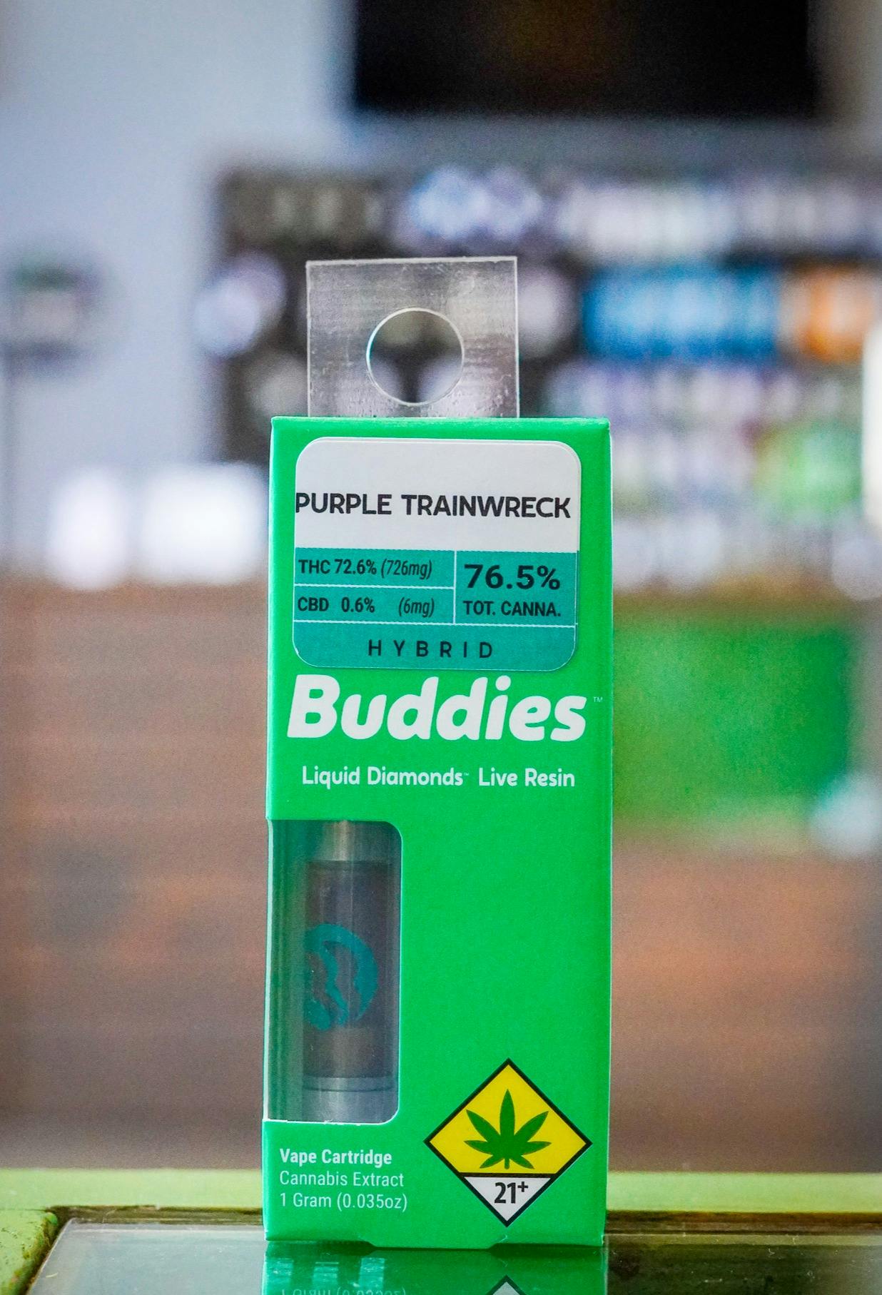 Buddies - Purple Trainwreck 1g Live Resin Cart