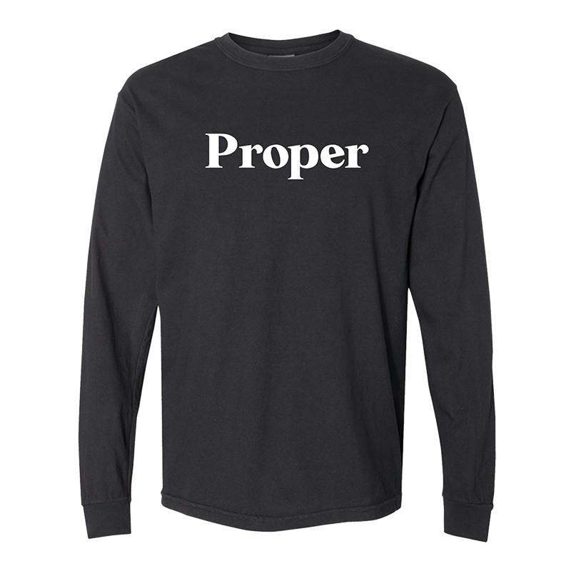 Black "Proper" Long Sleeve | Large