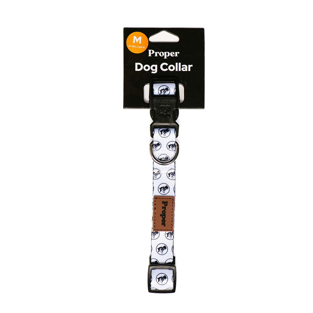 Proper Dog Collar White - Medium